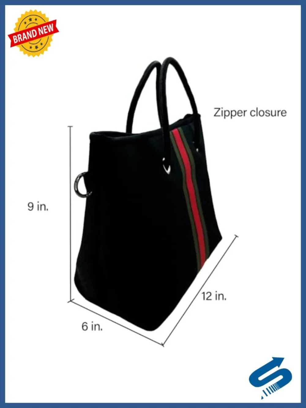 Neoprene Mini Tote Bag with Wristlet and Crossbody Strap